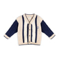 Anchor Stripe Knit Baby Cardigan (Organic Cotton): Oatmeal / 12-18M