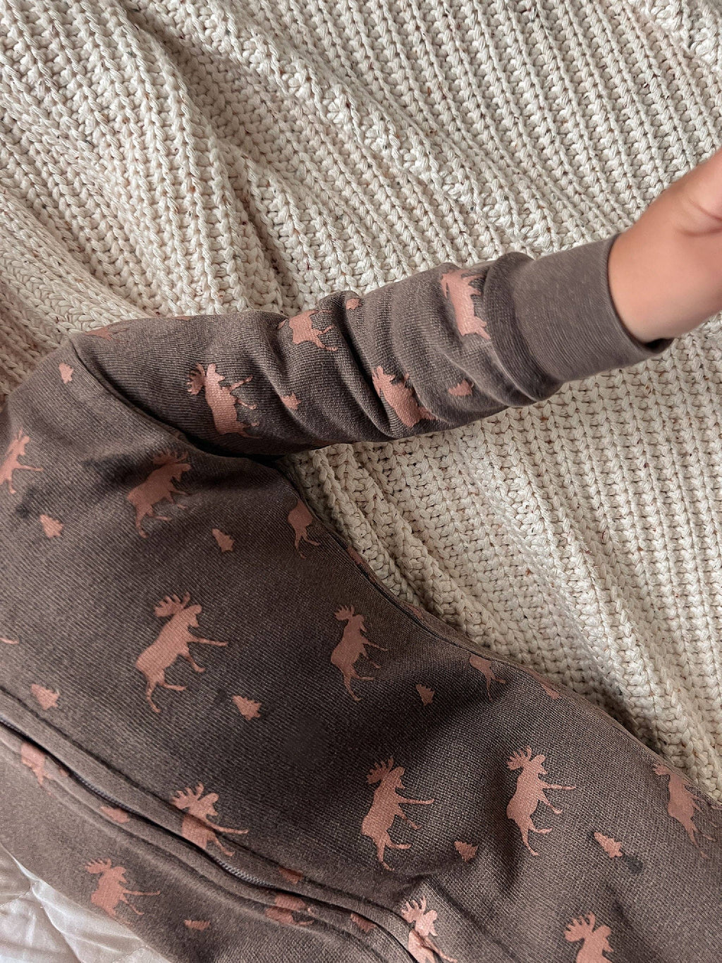 Bark Moose | Organic Cozy Zipper Footie: 0-3m