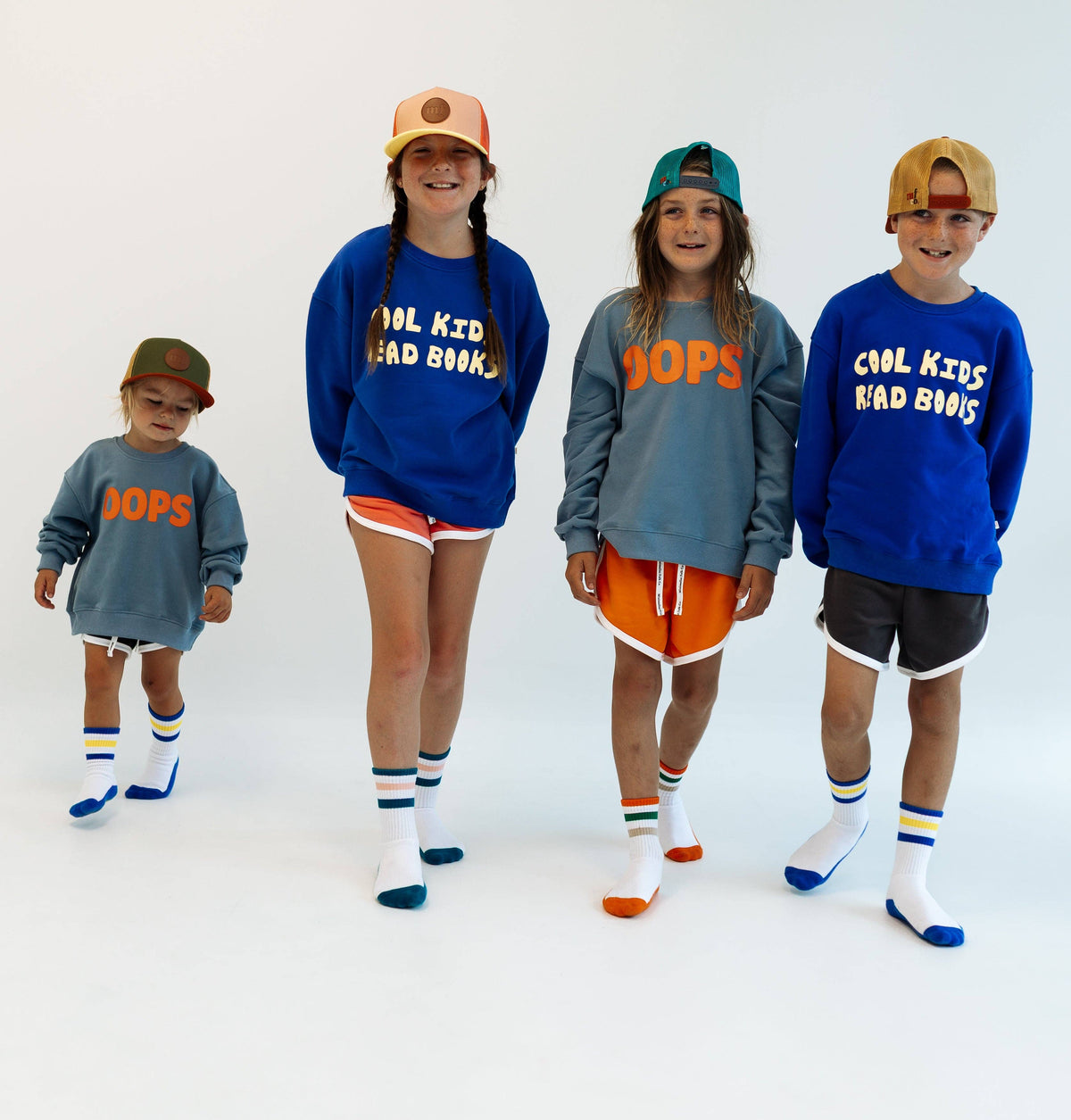 COOL KIDS READ BOOKS | ROYAL BLUE | oversized drop shoulder | KIDS: ROYAL BLUE / 4-6 PULLOVER