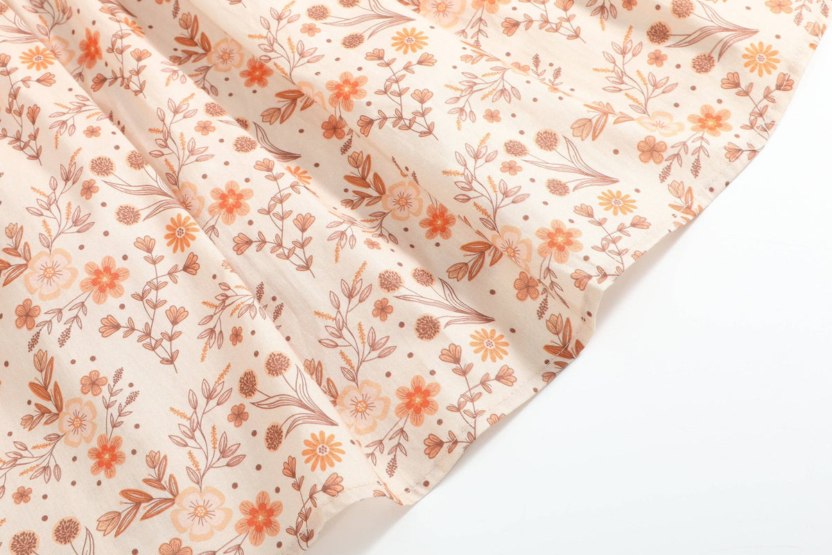 Brown Floral Collared Dress: 3T