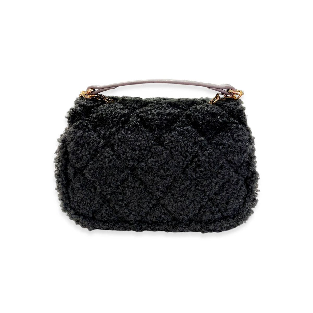 B1388 Sherpa Mixed Quilted Purse (3 Colors): Camel
