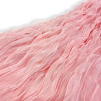 Wavy Mesh Midi Skirt: Pink