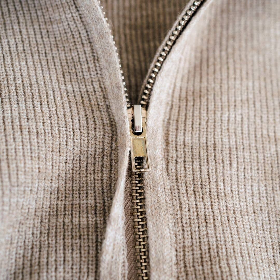 Quarter Zip Sweater Sand - Infant: 12-18M