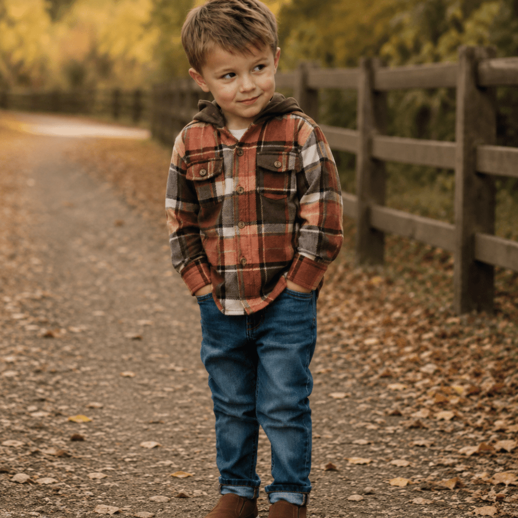 Brown & Rust Plaid Flannel - Child: 4-5T