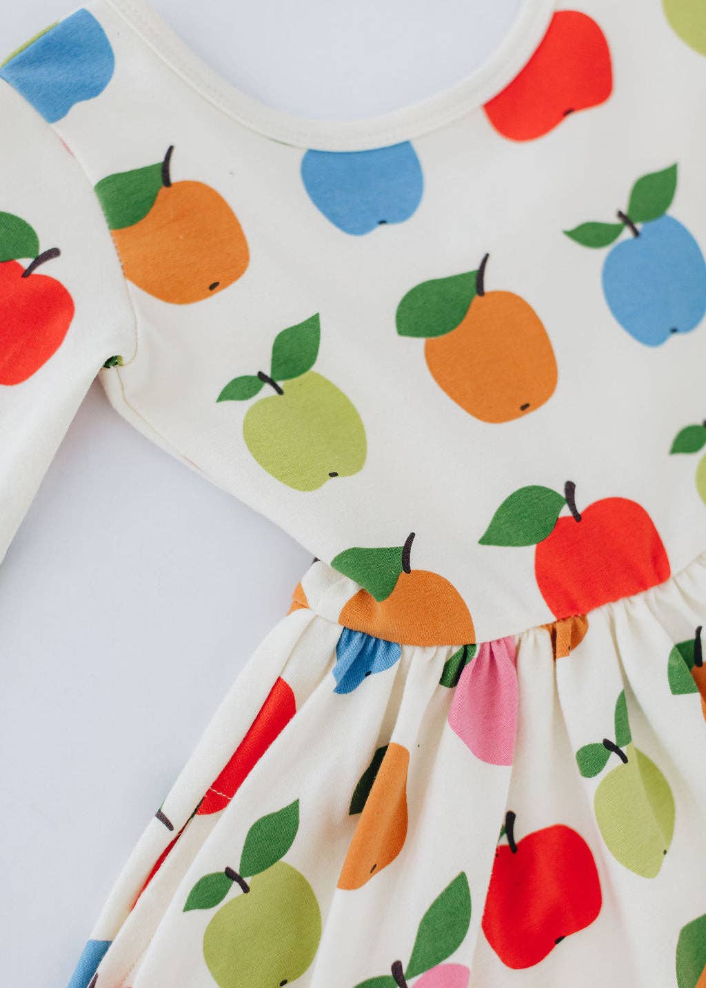 3/4 Sleeve Twirl Dress in Colorful Apples: Apples / 4