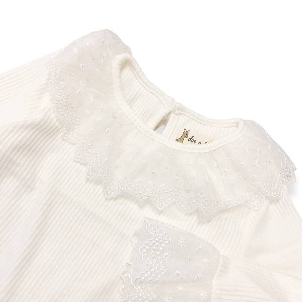 17141 Lace Collar & Cuff L/S Top: 2T 3T 4T; 2-2-2