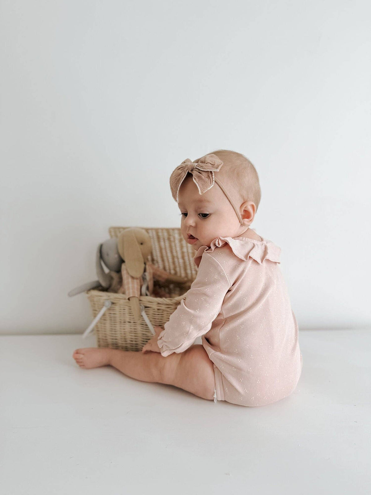 Rosewater Dots | Organic Ruffle Neck Bodysuit: 9-12m