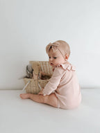 Rosewater Dots | Organic Ruffle Neck Bodysuit: 18-24m