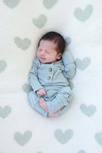 Two-Piece Bamboo Button Top & Bottom | Ocean: 6-12 months