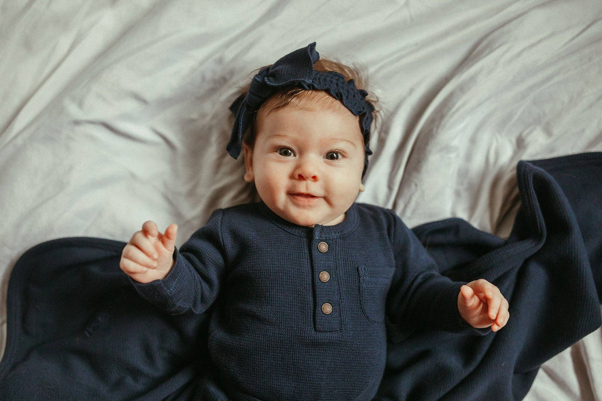Midnight | Organic Thermal Henley & Jogger Set: 6-9m