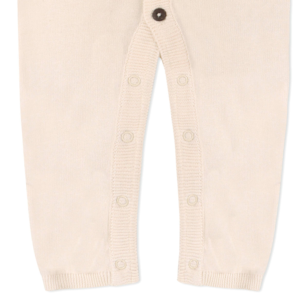 Milan Shawl Sweater Knit Baby Jumpsuit (Organic cotton): Blue / 18-24