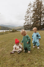 Sammy Romper in Thin Green Stripe: 0-6 Months