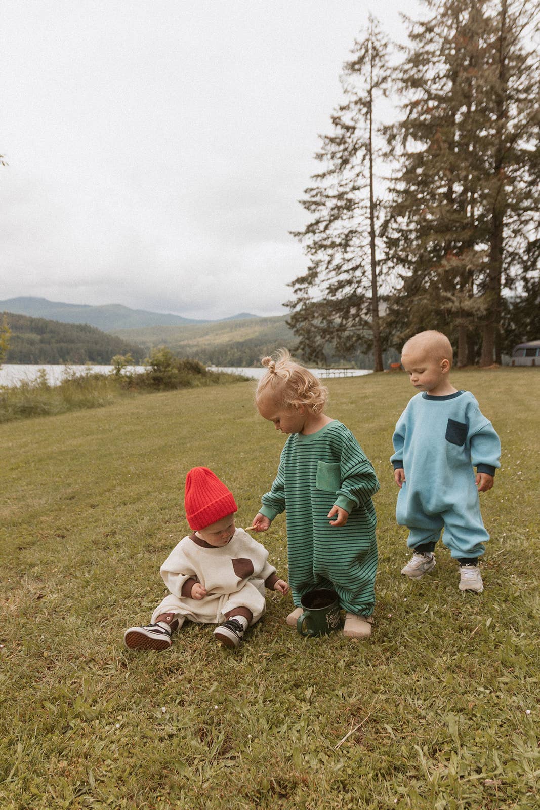 Sammy Romper in Thin Green Stripe: 0-6 Months