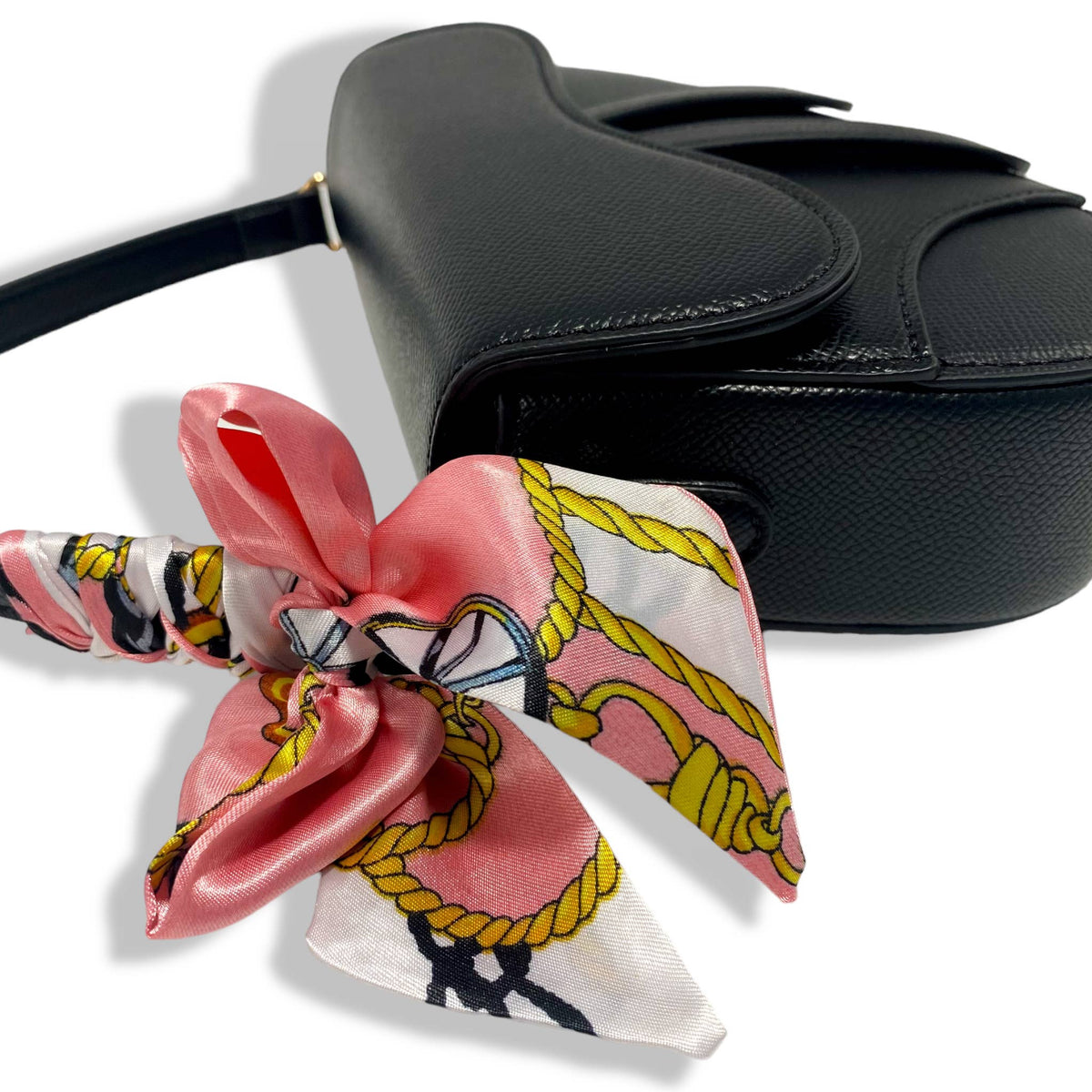 B1309 & B1342 Saddle Purse w/ Scarf (6 Colors): PINK / B1342 - BIG